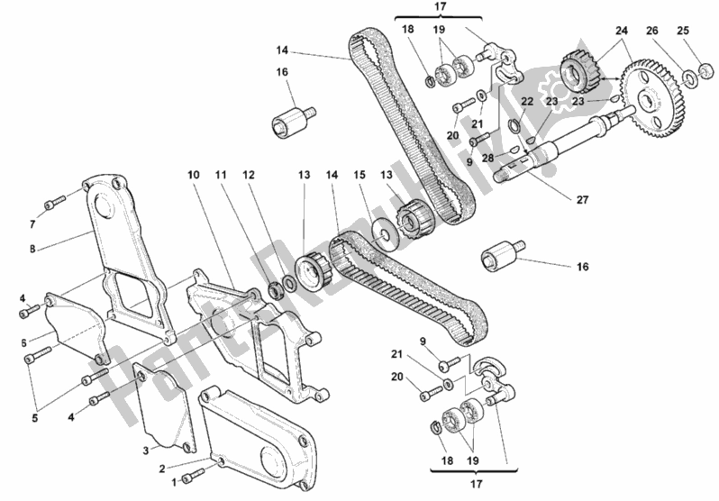 Toutes les pièces pour le Courroie De Distribution du Ducati Monster 750 Dark City 1999